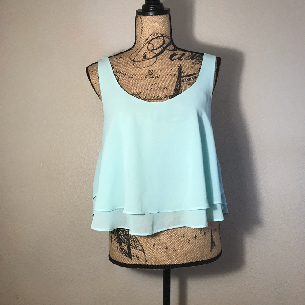 Forever21 light blue crop blouse